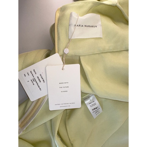 Maria McManus Size 0 Gathered Shoulder Mini Dress Lemon Ice Long Sleeve NWT $990 - Picture 16 of 16